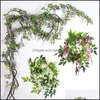 Ghirlande di fiori decorativi 2M Glicine Fiore artificiale Vite Foglia di edera Ghirlanda Stringa in rattan Fiori Matrimonio Arco Decorazione Casa Dhok4