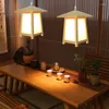 Lâmpadas pendentes chinesas lustres de madeira simples El Inn Teahouse Retro