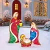 Dekoracje świąteczne Tinsel Nativity Scena ciepły biały samolot malarstwo do wielkanocnego Outdoor Garden Home Dekoracja 221114