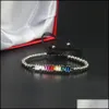 Charm Bracelets St Rainbow CZ Bar Chain Bracelet for Women Princess 컷 조절 가능한 스테인레스 스틸 매력 팔찌 Mens 선물 드로 DH5OF