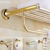 Badaccessoire set badkamer hardware sets handdoekrek papier houder hanger hoekplank toiletborstel goud messing accessoires