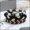 Bracelets de charme MTY couche Wrap Bracelet ensemble tissage tresse réglable empilage Bracelets bracelet manchette bracelet bijoux pour femmes Drop D DH40Y