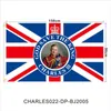 Rei britânico Carlos III Bandeira da bandeira Elizabeth II comemorando bandeiras Poster de pano de fundo 2022 Union Jack Y2209
