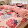 Ensembles de literie Ins Style Housse de couette Drap plat Taies d'oreiller Mignon Dessin animé Floral Linge de lit Twin Full Queen Size Kids Home Set 221116