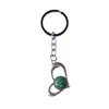 Wholesale Natura Gemstone Love Alloy Pendant Key Chain Amethyst Green Aventurine Powder Crystal Jewelry Making