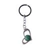 Groothandel Natura Gemstone Love Alloy Pendant Key Chain Amethyst Green Aventurine Powder Crystal Sieraden Making