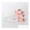 Party Favor Creative Pached Flower Prezenty Bukiet Róże mydlania z uroczą misiem niedźwiedź Doll Walentynki Mothers Prezent Wedding Party Dh3km