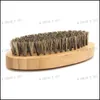 Brushes Boar Bristle Hair Beard Brush Hard Round Wood Handle Antistatic Comb Hairdressing Tool For Men Trim Drop Delivery Home Garde Dhr4E