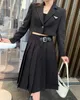Dwuczęściowa sukienka designerska kobiety długie spódnice pasty do wiosennej letniej warstwa odstrzeża swobodny styl z pucharami lady slim es tee dzianinowa koszula 7GWX