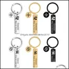 Key Rings Stainless Steel 12 Star Sign Horoscope Keychain Gold Bar Gemini Taurus Virgo Month Key Ring Bag Hangs Fashion Jewelry Drop Dhrx7