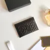 CC Wallets CC porte-cartes de créateur de luxe pour femmes, portefeuille de crédit, classique matelassé, sac à cartes Rose, mode ski de mouton, manche de ramassage rose Clip