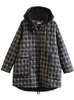 Women's Down Parkas Johnature Women Hooded Plaid Vintage Button Coats Loose Autumn Winter Pockets Female Casual Warm 221117