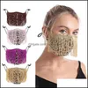 Tasarımcı Maskeleri Yaratıcı Leopar Tassel Yüz Maskeleri Moda Trend Gece Kulübü Çubuğu Yıkanabilir Yeniden Kullanılabilir 4 Tarz Maskesi Damla Teslimat Hom Dhnyj