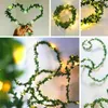Cadenas 10m 100ladas luces de cuerda de hoja verde al aire libre hojas artificiales de vidrio de hada batería de guirnalda alimentada por decoración de bodas de Navidad