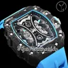 YS YSF53-01 MENS Watch Real Tourbillon Ręka Ręka Pablo Mac Donough TPT Fibre Fibre Dial Dial Blue Nylon Pasp 2022 V3 Super Edition Sport Eternity Watches