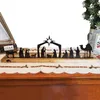 Decorazioni natalizie Portacandele Presepe Set Stand Statuine rustiche intagliate Candeliere per