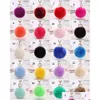 Keychains Lanyards 8cm fluffig päls pom nyckelringar leksaker mjuk faux rex kanin boll biltangentning pompom nyckelkedjor gåva för baby barn dr dhs1i