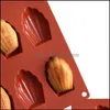 베이킹 곰팡이 9 회사 Madeleine Shell Tray Sile Cake Biscuit Mold 베이킹 898 R2 드롭 배달 홈 정원 부엌 식당 바 베이크와 DHKCI