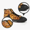 Shoescanvas Mensinekers Shoes Casual Custom Fashion Black Orange Mid Cut Sports Walking Jogging Color15522408