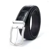 Belts Madun Thailand Crocodile Leather Men Belt Male Stainless Steel Pin Buckle Leisure Fashion Crocdile