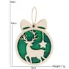 Nouveau pendentif en bois de Noël rond décorations de sapin de Noël RRD157