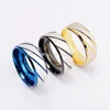 Band Rings Stainless Steel Cross Grain Twill Ring Blue Gold Couple Band Rings Women Mens Fashion Jewelry Gift Drop Delivery Dhnrj