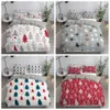 Set di biancheria da letto Natale moderno e minimalista Cartoon Tree Copripiumino Tre pezzi singolo Queen King Size Deluxe Duvet 221116