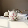 ティーポット小さな個人的なYixing Teapotヨーロッパの手作りセラミックコーヒーポットウォーター水差しコンテナティー注入剤Chaleira Maker ED50CF