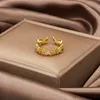 ファッションバタフライリング光沢のあるキュービックジルコニアは幾何学的な調整可能なフィンガーリングガールミニマリストの宝石の贈り物を残す