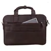 Porte-documents hommes sac en cuir porte-documents sacs de bureau pour 16 ''ordinateur portable hommes véritable mâle fourre-tout sacs à main