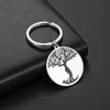 Life Tree Pendant Keychain rostfritt stål Keychains Keyring Thanksgiving Mother's Day Gift Key Chain