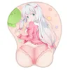 Anime 3d sexy torace sexy silicone mouse pad da polso riposo supporta carino tappetino da gioco cartone animato creativo