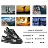 uomo donna scarpe personalizzate fai-da-te low top Canvas Skateboard sneakers triple personalizzazione nera stampa UV sneakers sportive wangji 165-114