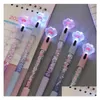 Gel Pens Led Light Up Cat Paw Pens Kawaii Fun 0 5Mm Shiny Luminous Gel Pen Stationery School Supplies Birthday Party Favor Prize Car Dhlwx