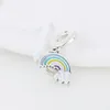 Rainbow and Heart Pendant Dangle Charm with Original Box for Pandora Sterling Silver Charms Set Bangle Bracelet Women Girls Jewelry Making Accessories