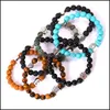 Beaded Natural Stone Paw Heart Bracelet Love Tiger Eye Agate Turquoise Beads Bracelets Women Men Fashion Jewelry Gift Drop Delivery Dhuzj