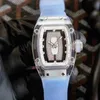 Fully Luxury Mechanics Watches Richa Wristwatch Barrel Rm07-02 Automatic Mechanical Mill Watch Crystal Case Rubber Strap Women's High Quality