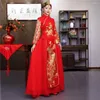 民族服上海の物語長い袖qipao中国の結婚式のフェニックス・フェニックス・チョンサム女性のための伝統的なドレス