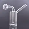 Mini vidro queimador de óleo bong cachimbo de água tubos de água com pirex grosso transparente inebriante reciclador Dab Rig mão bongs para fumar