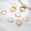 Богемский геометрический круглый золотой цвет кольца с кулаками, установленные для женщин металлические пальцы 2022 Женские модные украшения