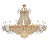 Kroonluchters grote chroom goud kristal kroonluchter lichtmoderne verlichting hangende verlichtingsarmaturen suspensie LED -glans