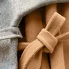 Kobiet wełny mieszanki kobiety zimowe dwustronne nutk z dwustronnym płaszczem w talii koronki koronki panie kaszmirowy mieszany swetra luźna wieżowa topy 221117