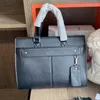 Porte-documents de luxe en cuir noir pour hommes, sac à main de styliste, sac pour ordinateur portable professionnel, sacoches avec plaques signalétiques, fourre-tout pour hommes L275Y