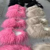 Chinelos Designer de pele de ovelha de cabelo comprido para design 220913
