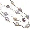 Choker MADALENA SARARA 9mm Baroque Freshwater Pearl Chain Necklace Colorful Beaded Making 40"