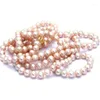 Kettingen Elegant 9-10 mm Round South Sea Gold Pink Pearl Necklac