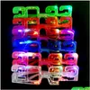 Autres événements Fournitures de fête Décor de fête LED Light Up 2023 Lunettes Glowing Clignotant Lunettes Rave Glow Shutter Shades Lunettes pour DHLF1