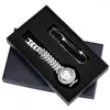 Montres-bracelets Exquis Argent Dames Montre-Bracelet Chic Quartz Montre Femmes Perle Bracelet Cadeaux D'anniversaire Ensemble Avec Boîte Pour Fille Mère