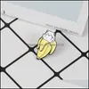 Pins Brooches Cure Banana Cat Hedgehog Animal Brooch Pins Enamel Lapel Pin For Women Men Top Dress Co Fashion Jewelry Drop Delivery Dhjnu