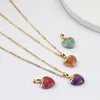 Pendant Necklaces BOROSA 5PCS Mix Color Multi-kind Stone Gold Plated Heart Moonstone Faceted For Women's Earrings And G2073